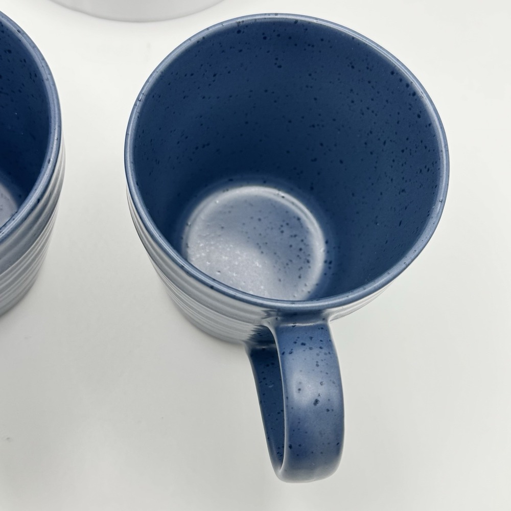 Bee & Willow Blue Speckled Stoneware Coffee Mugs Set 2 Rustic Farmhouse‎ - Picture 7 of 10